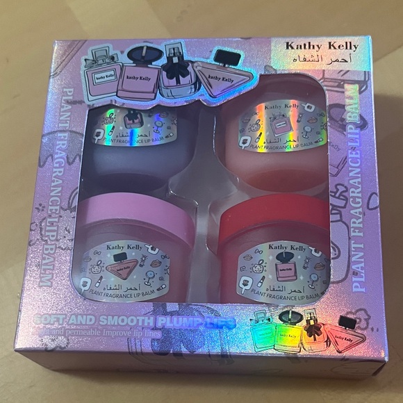 Kathy Kelly Other - Plant Fragrance Lip Balm Set - Pink, Red, Purple, Cream